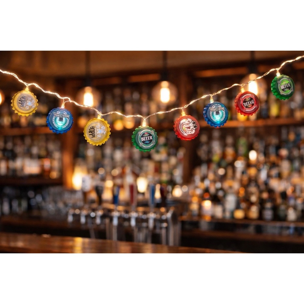 Wembley Beer Bottle Cap Lights Set of 10 Multi-Colors LIGHTS WORK‎ Barware